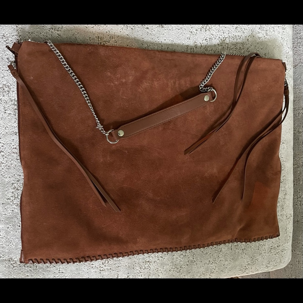 All Saints Suede Portfolio Purse/Tote